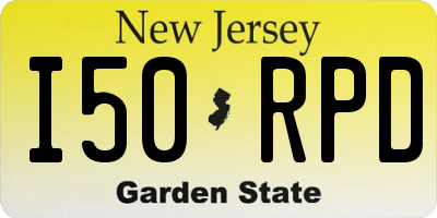 NJ license plate I50RPD