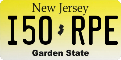 NJ license plate I50RPE
