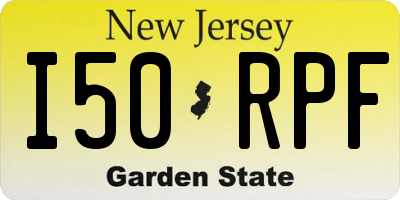 NJ license plate I50RPF