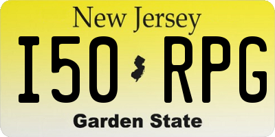 NJ license plate I50RPG