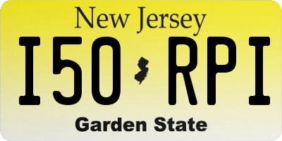 NJ license plate I50RPI