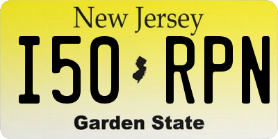 NJ license plate I50RPN