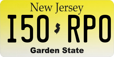 NJ license plate I50RPO