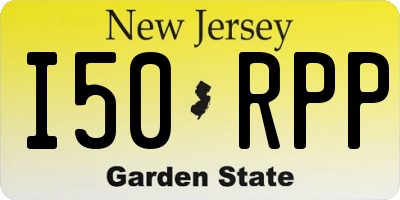 NJ license plate I50RPP