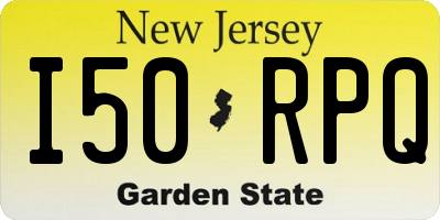 NJ license plate I50RPQ