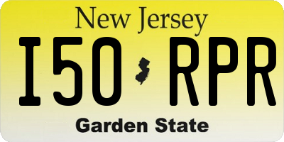 NJ license plate I50RPR