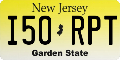 NJ license plate I50RPT
