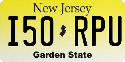 NJ license plate I50RPU