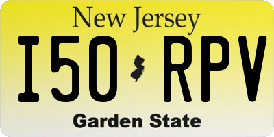 NJ license plate I50RPV