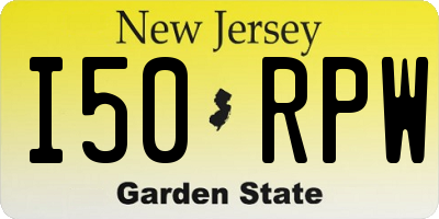 NJ license plate I50RPW