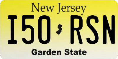NJ license plate I50RSN