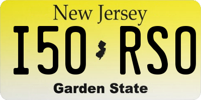 NJ license plate I50RSO