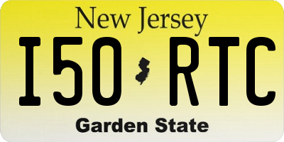 NJ license plate I50RTC