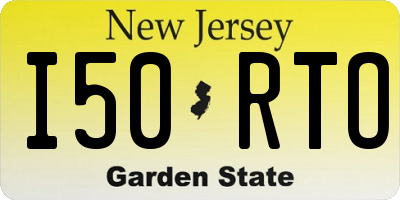 NJ license plate I50RTO