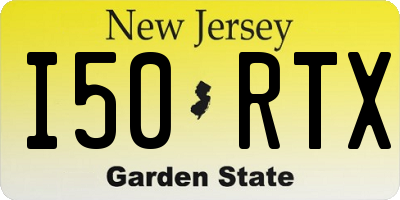 NJ license plate I50RTX