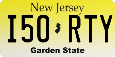NJ license plate I50RTY