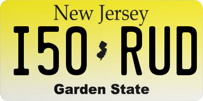 NJ license plate I50RUD