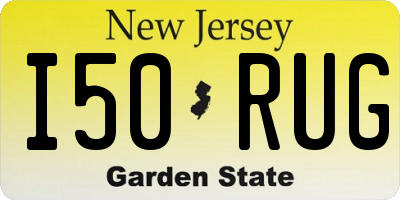 NJ license plate I50RUG