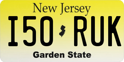 NJ license plate I50RUK