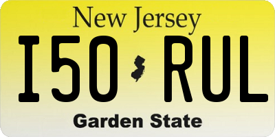 NJ license plate I50RUL