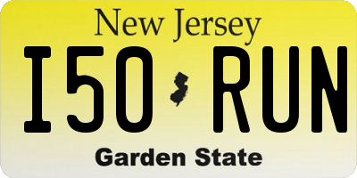 NJ license plate I50RUN