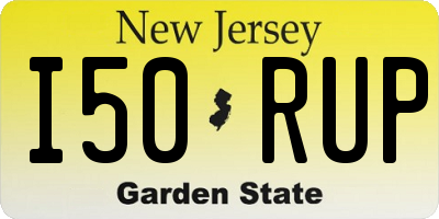 NJ license plate I50RUP