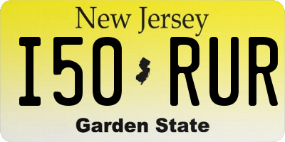 NJ license plate I50RUR