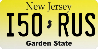 NJ license plate I50RUS