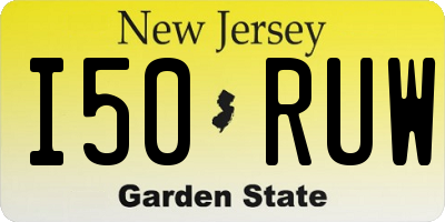 NJ license plate I50RUW