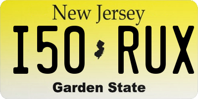 NJ license plate I50RUX