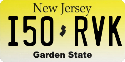 NJ license plate I50RVK