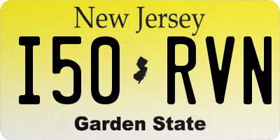 NJ license plate I50RVN