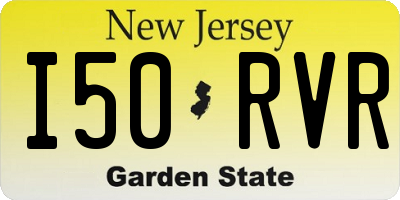 NJ license plate I50RVR