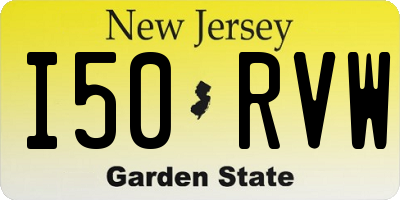 NJ license plate I50RVW