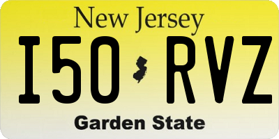 NJ license plate I50RVZ