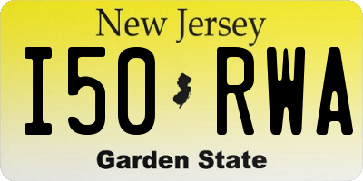 NJ license plate I50RWA