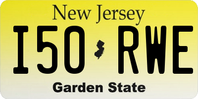 NJ license plate I50RWE