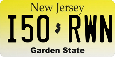 NJ license plate I50RWN