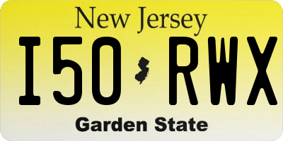 NJ license plate I50RWX
