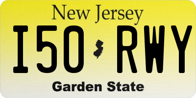 NJ license plate I50RWY