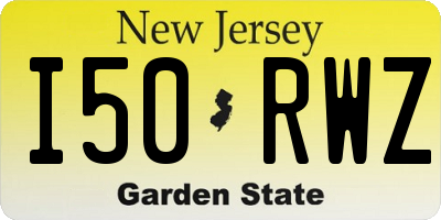 NJ license plate I50RWZ