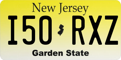 NJ license plate I50RXZ