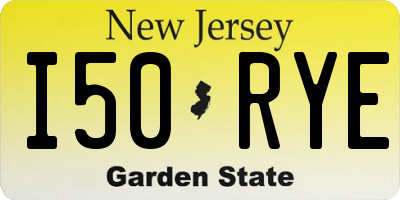 NJ license plate I50RYE