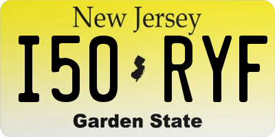 NJ license plate I50RYF