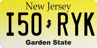 NJ license plate I50RYK