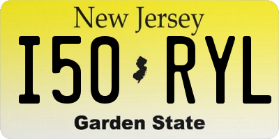 NJ license plate I50RYL