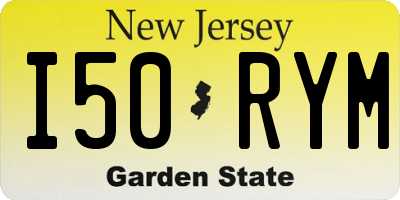 NJ license plate I50RYM