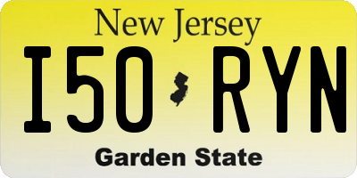 NJ license plate I50RYN