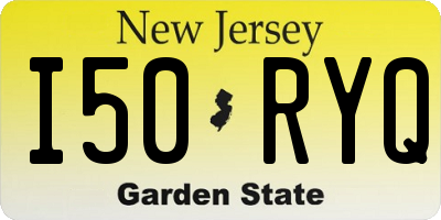 NJ license plate I50RYQ