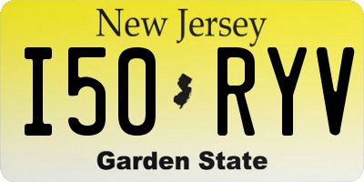 NJ license plate I50RYV